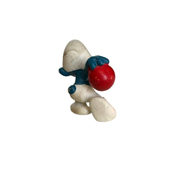 Vintage Smurfs Bowler Red Bowling Ball Kingpin 20051 Rare Figurine - Picture 4 of 6